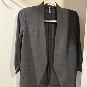 Babaton Charcoal Open-Front Blazer